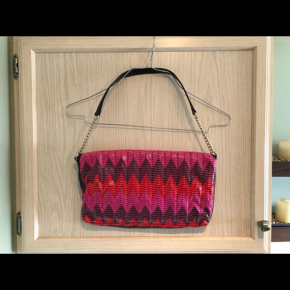 Kate Spade Chevron Leather Clutch Gem